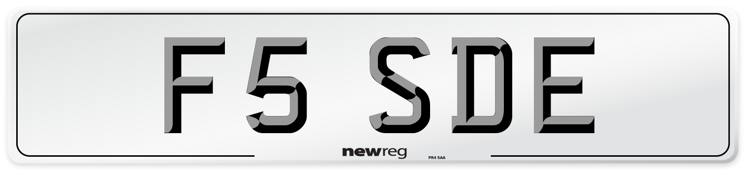 F5 SDE Number Plate from New Reg